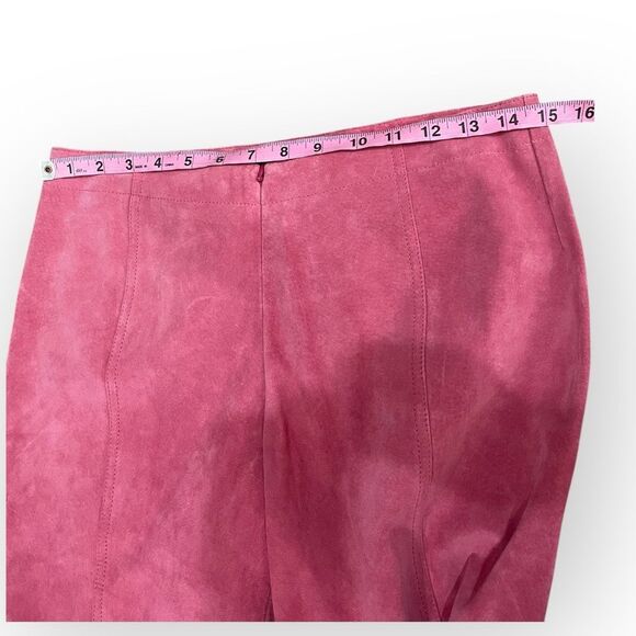 NWT Yansi Fugel Chic Pink Washable Pig Suede Trousers *Festival *Boho - Picture 5 of 9
